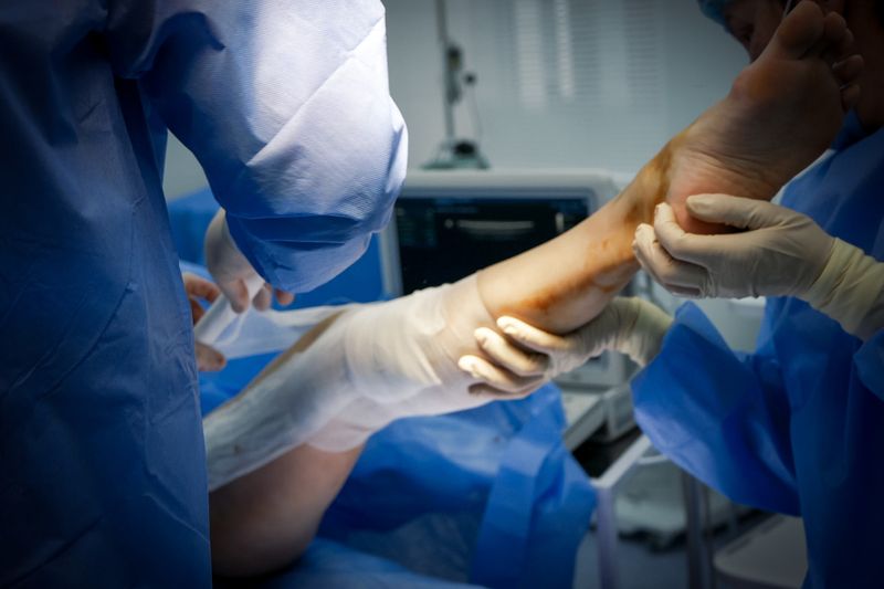 an injured person being treated